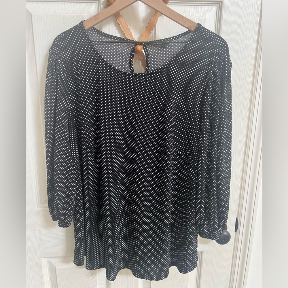 Adrianna Papell Black and White Polka Dot top